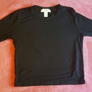 long sleeve black crop top